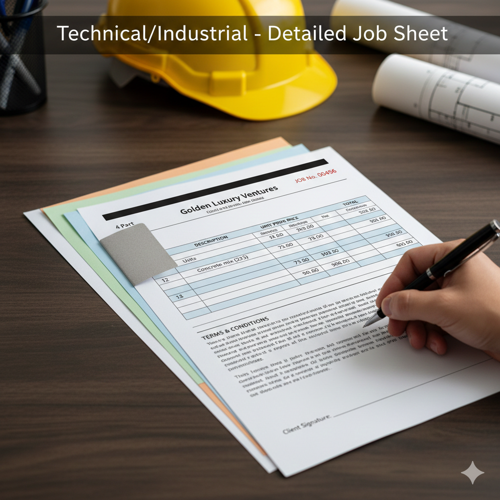 Services detailed job sheet
