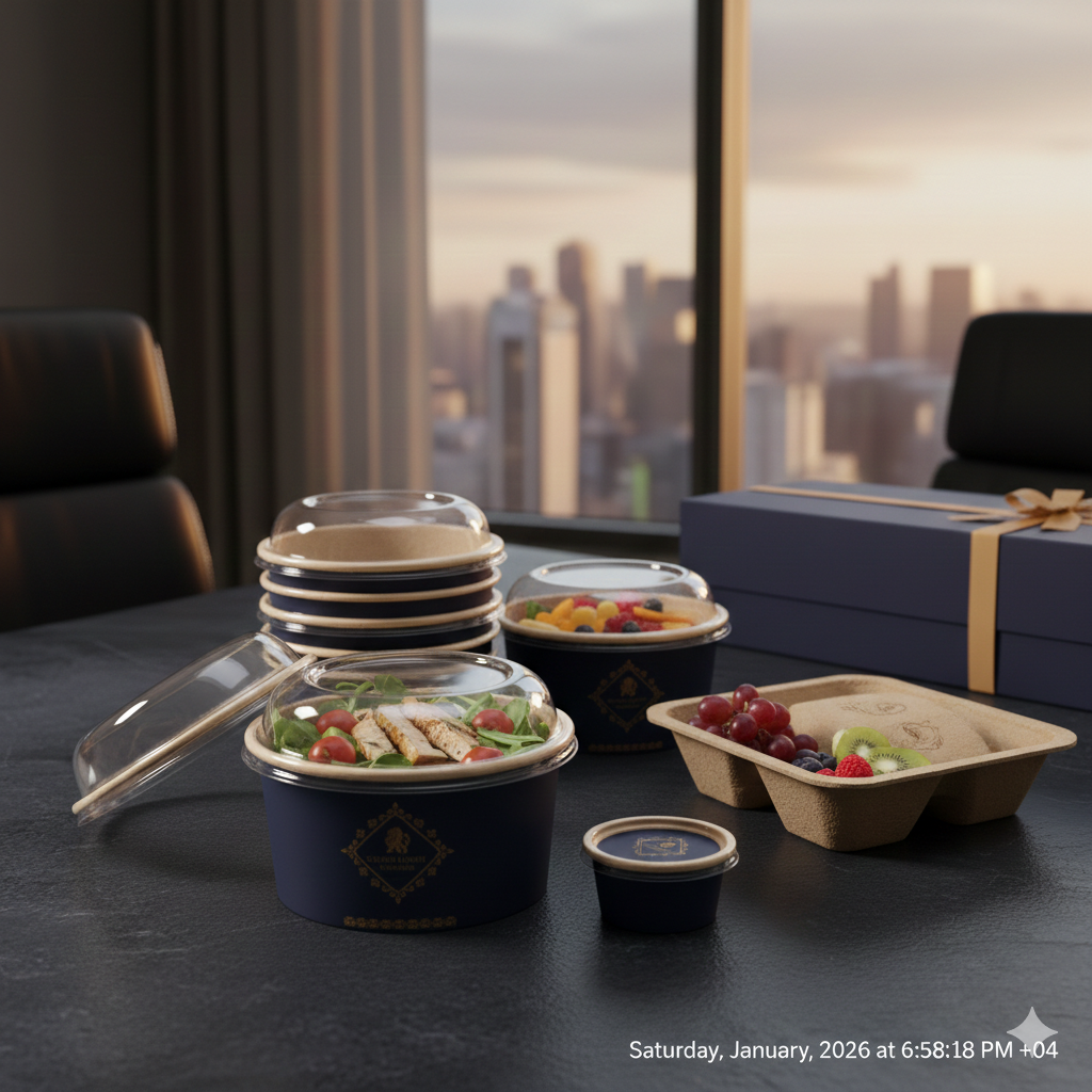 Services printed container & tray