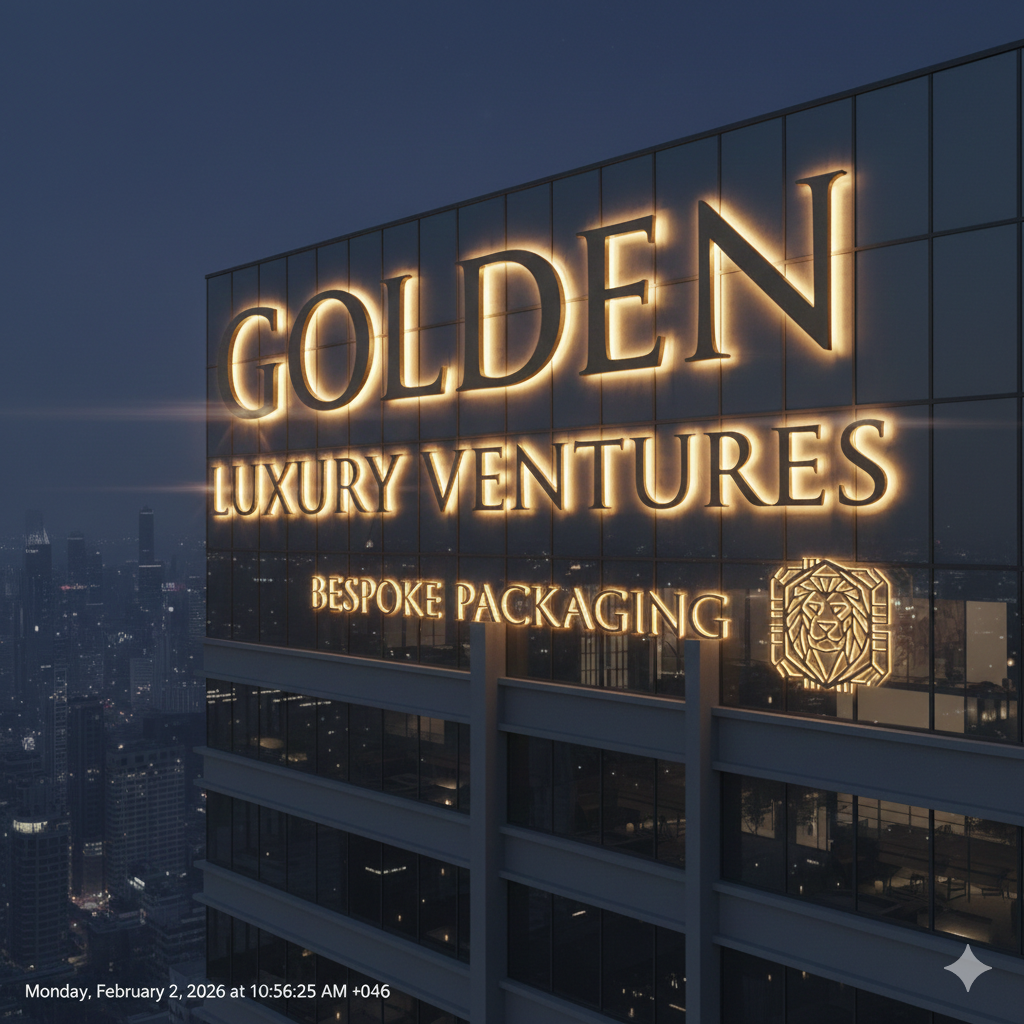 Services reverse lit facade